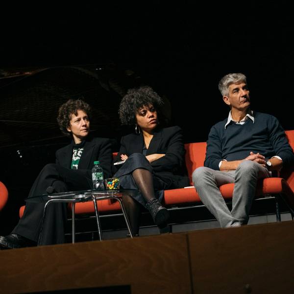 Sasha Marianna Salzmann, Radna Fabias, Sergio Raimondi und Fiston Mwanza Mujila bei der zehnten Ausgabe der Poetica.