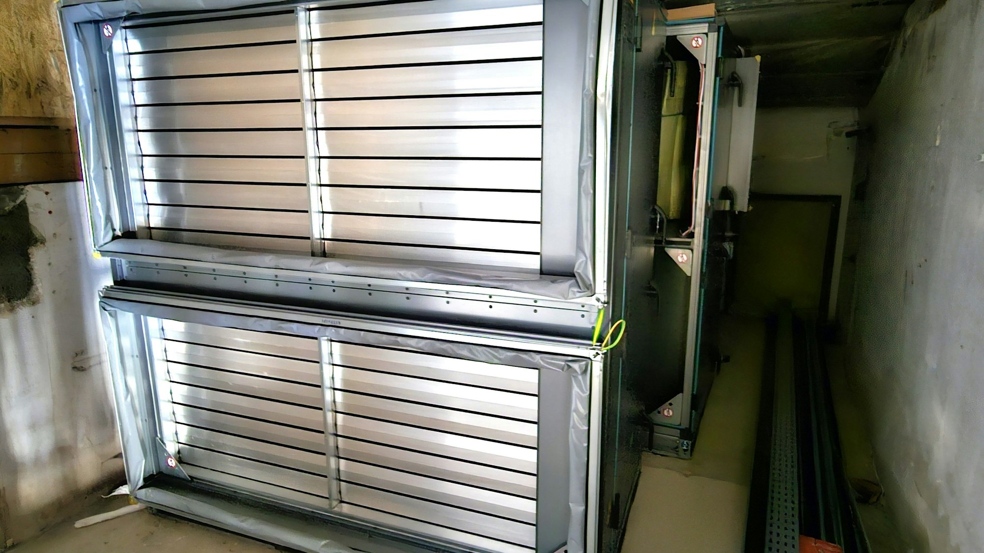 Blick auf ein Teil der neuen Lüftungsanlage.