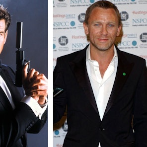 Die James-Bond-Darsteller (unten l-r) Timothy Dalton, Pierce Brosnan und Daniel Craig.