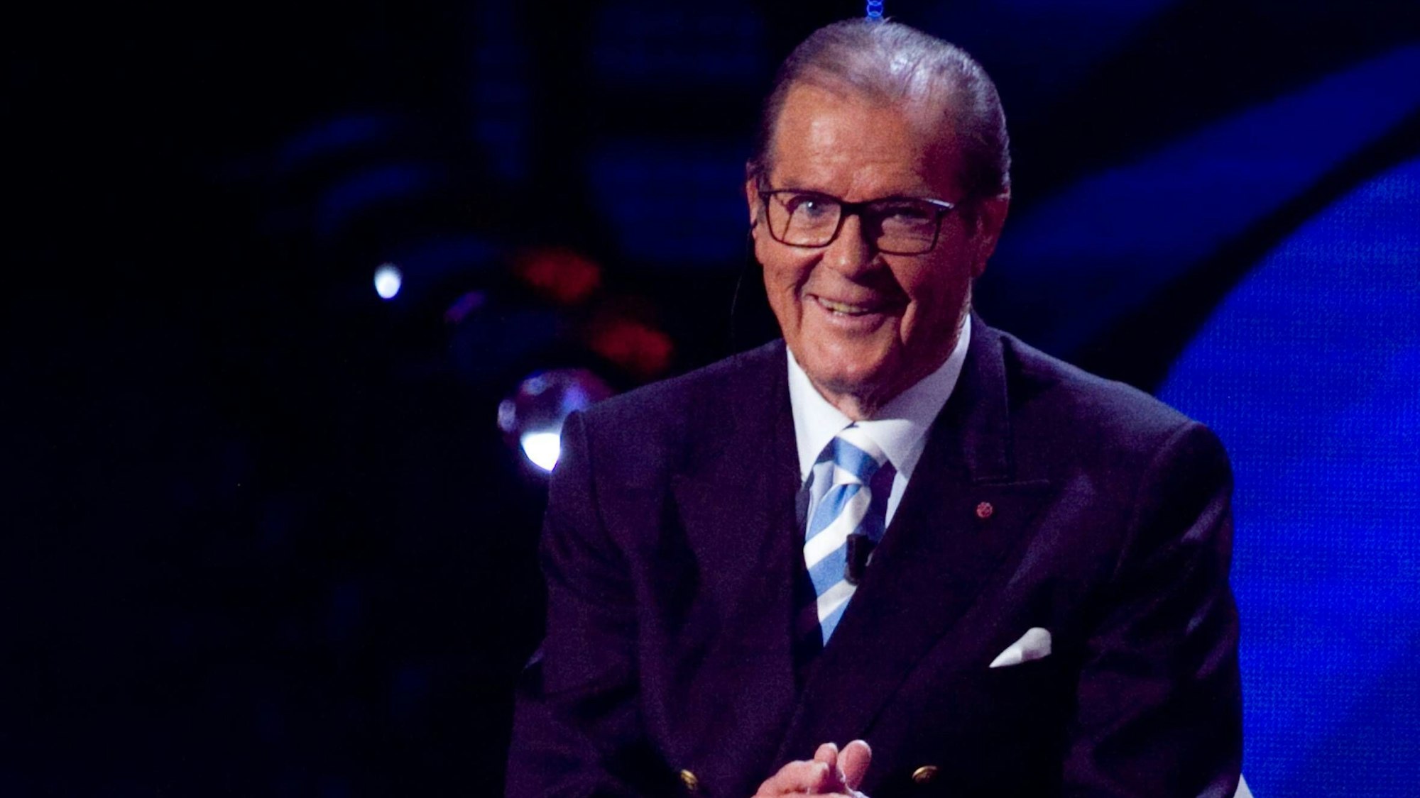 Roger Moore bei einem seiner letzten großen Auftritte in Italien im Jahr 2016.