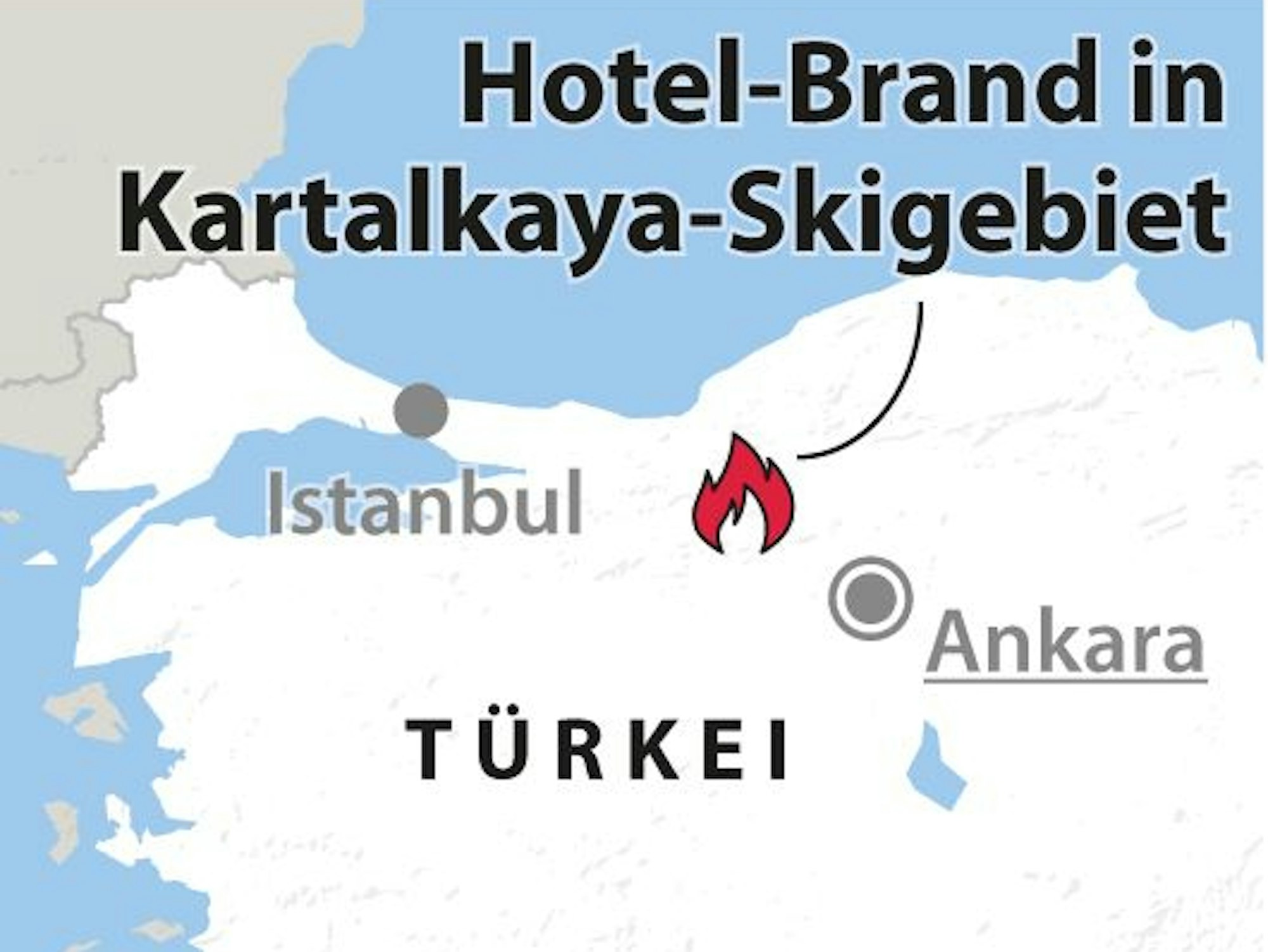 Auf dieser Grafik-Karte der dpa ist zu sehen, wo sich das Skigebiet in der Türkei befindet.