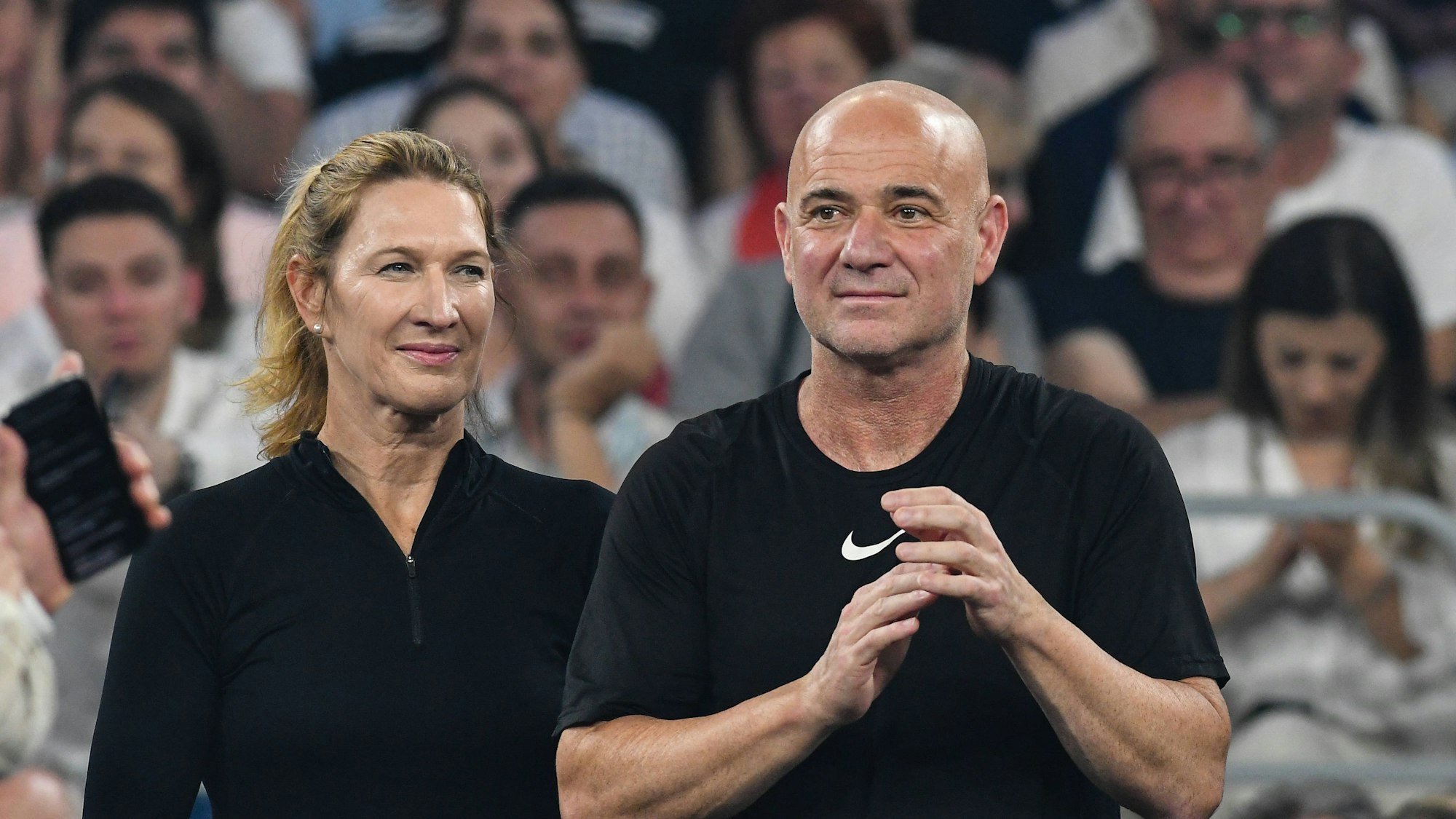 Steffi Graf und Andre Agassi beim Auftritt in Rumänien im Juni 2024.
