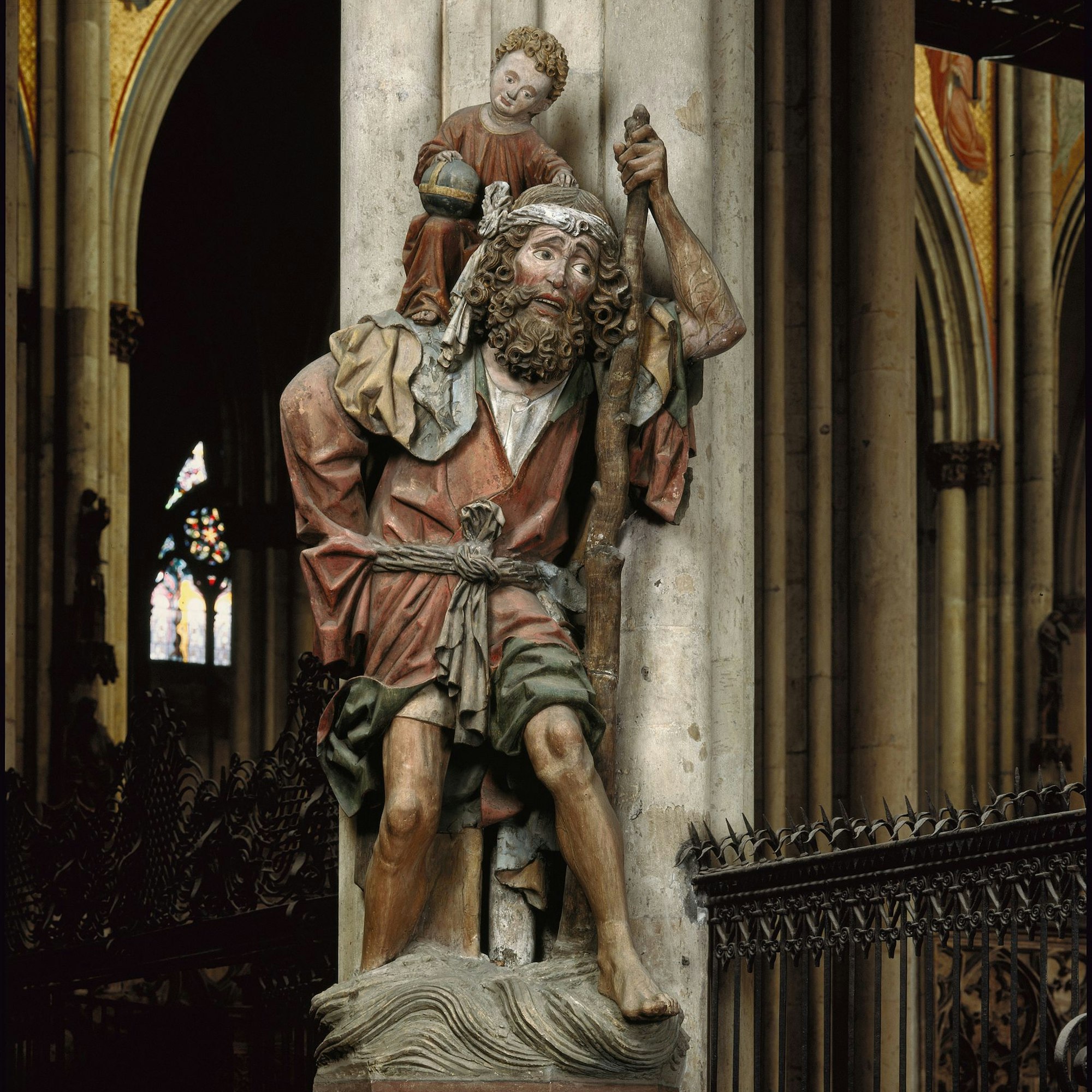 Köln, Dom, Innenraum, Südquerhaus, heiliger Christophorus, Vorderansicht, Gesamtansicht