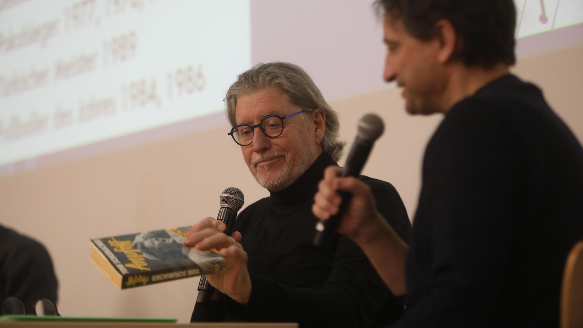 Toni Schumacher (l.) im Gespräch mit Stephan Klemm an der Spoho.