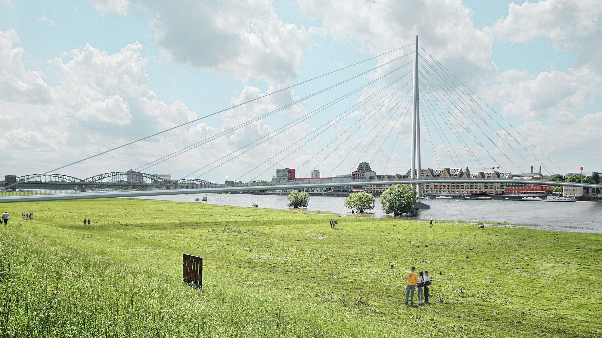 So soll die neue Brücke zwischen den Poller Wiesen und dem Ubierring aussehen.