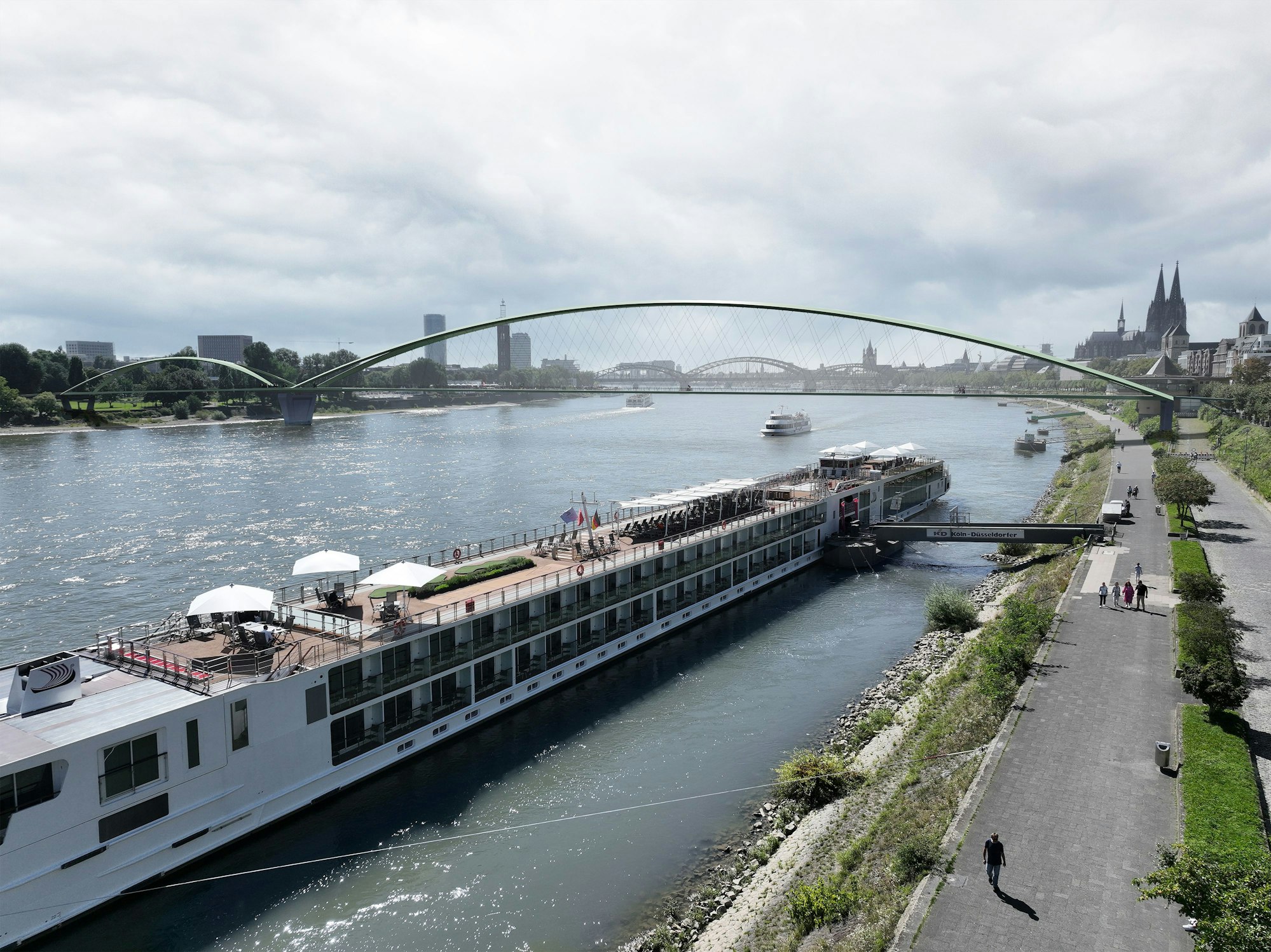 Die geplante Brücke zwischen Bastei und Rheinpark soll 80 Millionen Euro kosten.