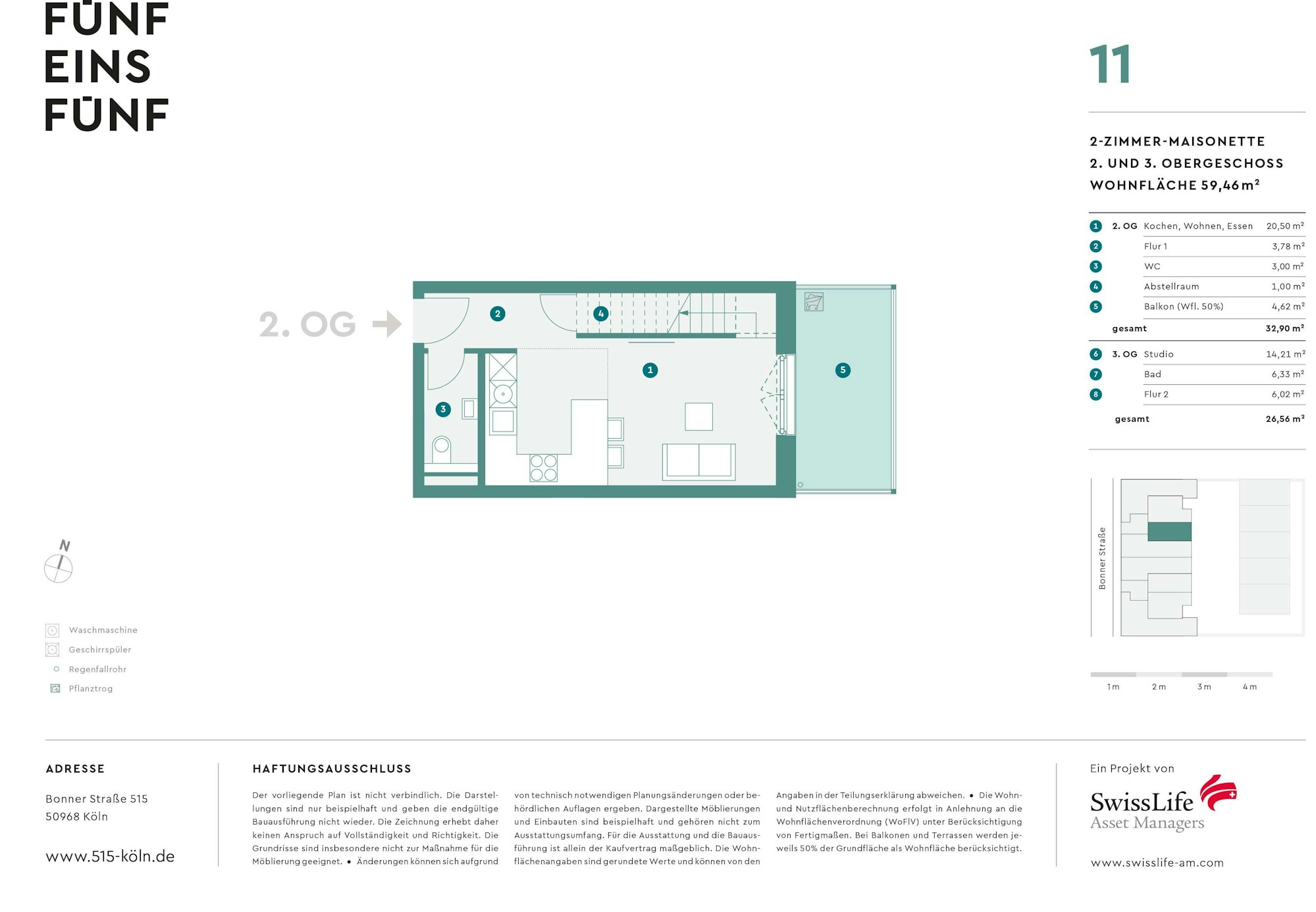 Wohlfühlatmosphäre auf zwei Etagen: Untere Etage der Wohnung 11 in 515 Köln Marienburg.