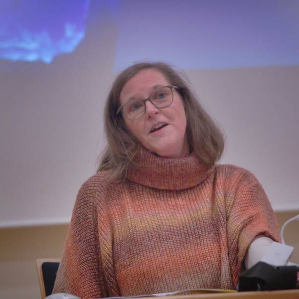 Rita Müller-Fieberg bei einer Lesung.