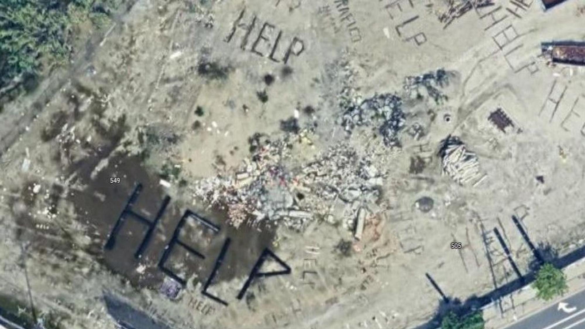 „Help“ – also „Hilfe“ – ist auf einem Gelände in Los Angeles zu lesen.
