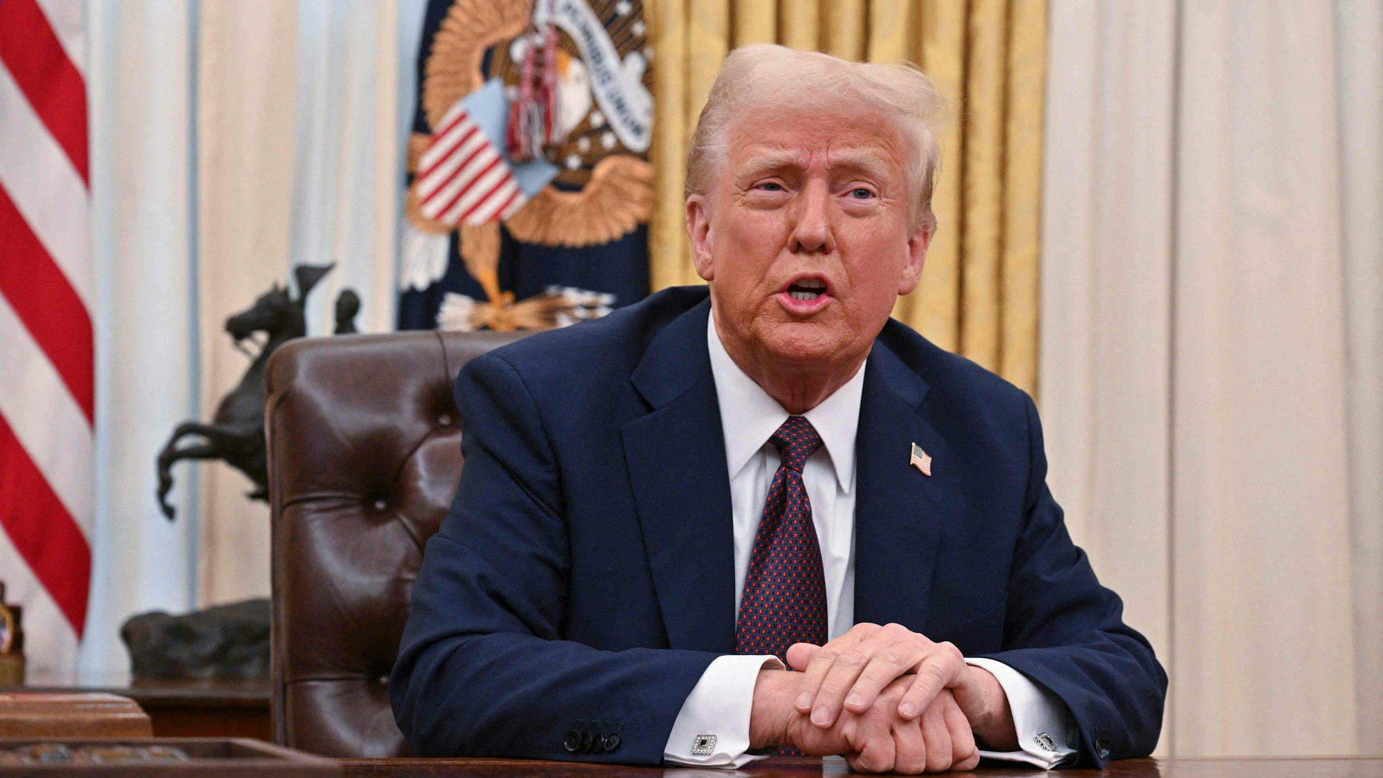 Donald Trump im Weißen Haus am 23. Januar 2025