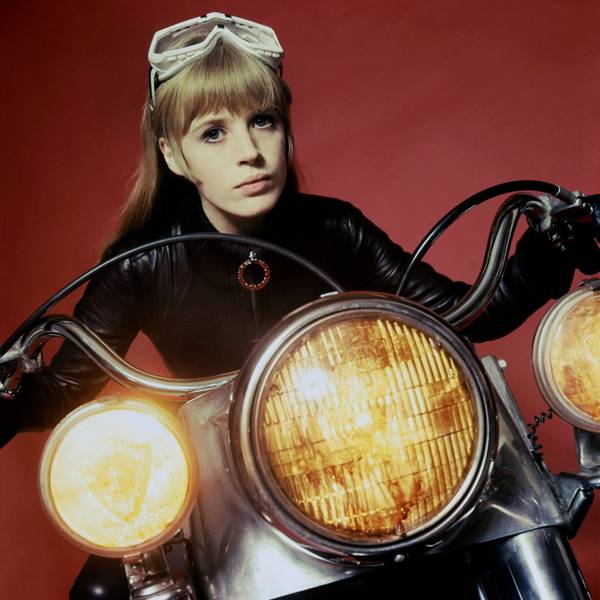 Marianne Faithfull in einem Werbefoto für den Film "Girl on a Motorcycle"
