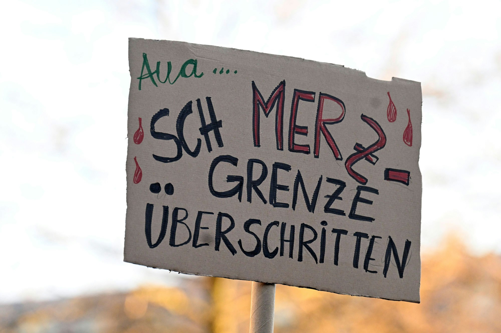 01.02.2025, Nordrhein-Westfalen, Kön: Demonstranten protestieren gegen das Verhalten der CDU zum Thema Migration, u.a. mit einem Schild "Sch MERZ grenze überschritten". Der Bundestag hatte am Mittwoch mit Unterstützung der AFD einen Antrag der Union zugestimmt, der Zurückweisungen von Asylsuchenden an den deutschen Grenzen vorsieht. Foto: Roberto Pfeil/dpa +++ dpa-Bildfunk +++