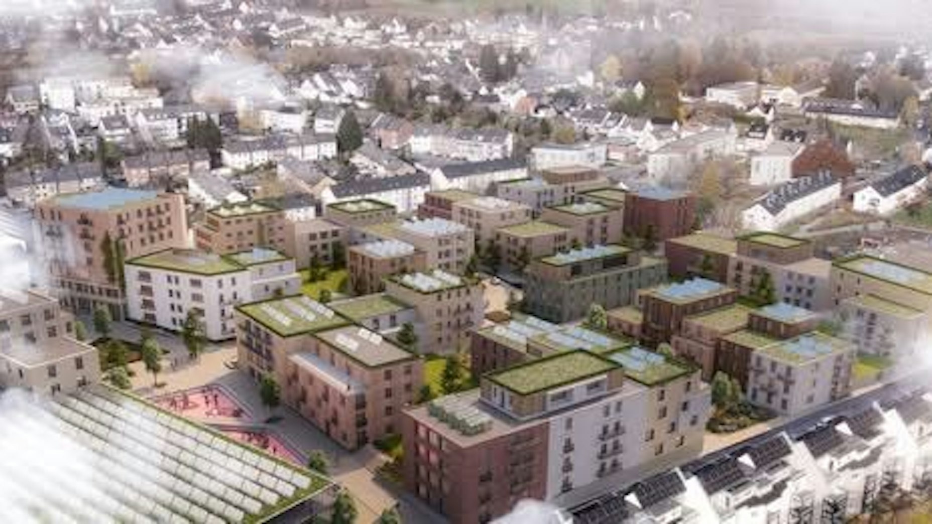 So soll das Ville Quartier in Brühl aussehen. Dafür will die Gebausie etliche alte Häuser abreißen.