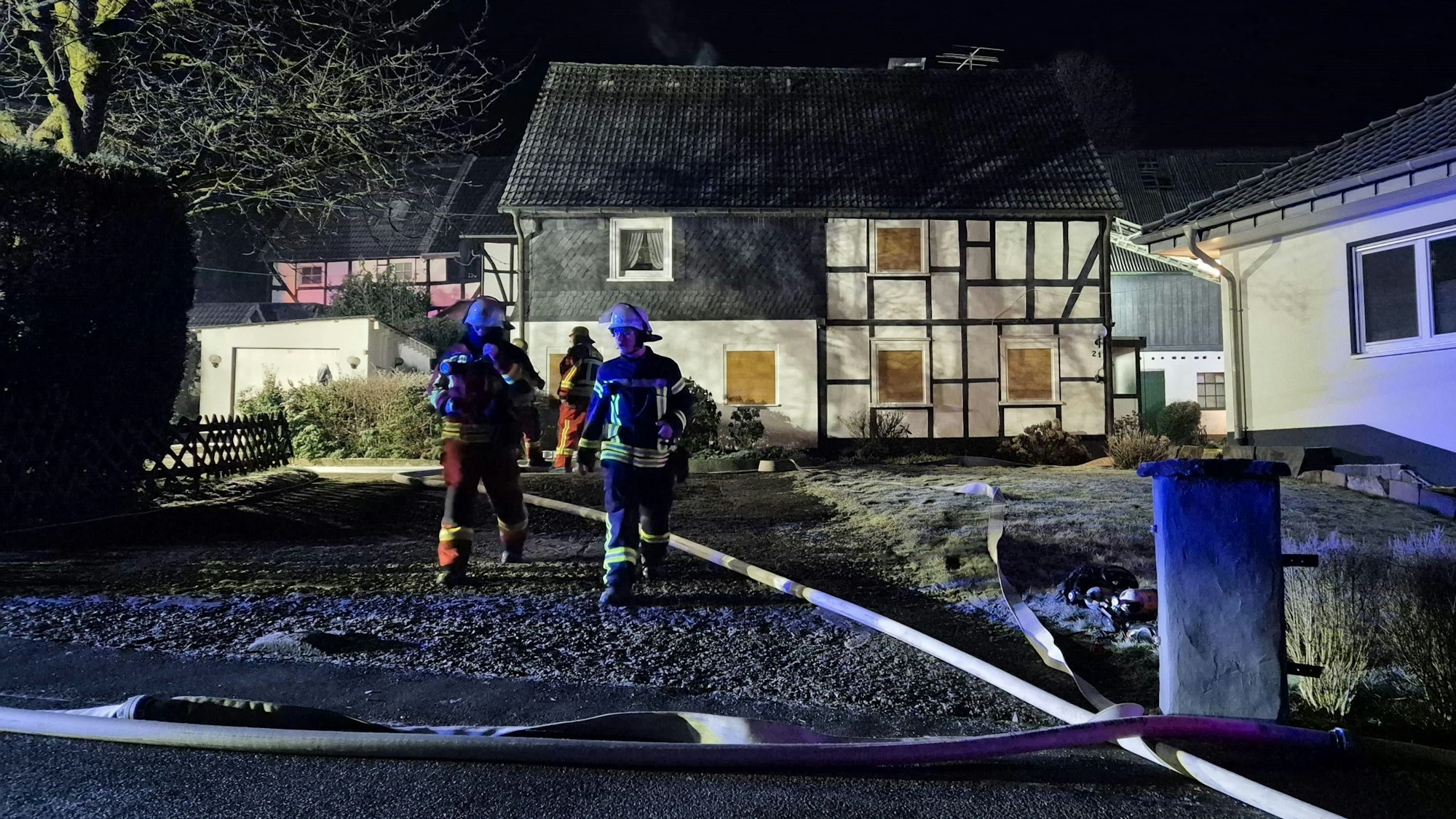 Blick auf den Einsatzort in Engelskirchen-Hahn.