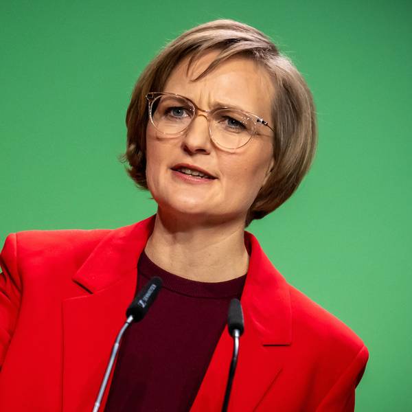 Franziska Brantner, Bundesvorsitzende von Bündnis90/Die Grünen, spricht beim Programmparteitag ihrer Partei zu den Delegierten.