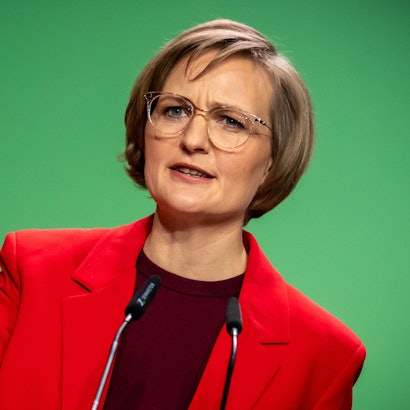 Franziska Brantner, Bundesvorsitzende von Bündnis90/Die Grünen, spricht beim Programmparteitag ihrer Partei zu den Delegierten.