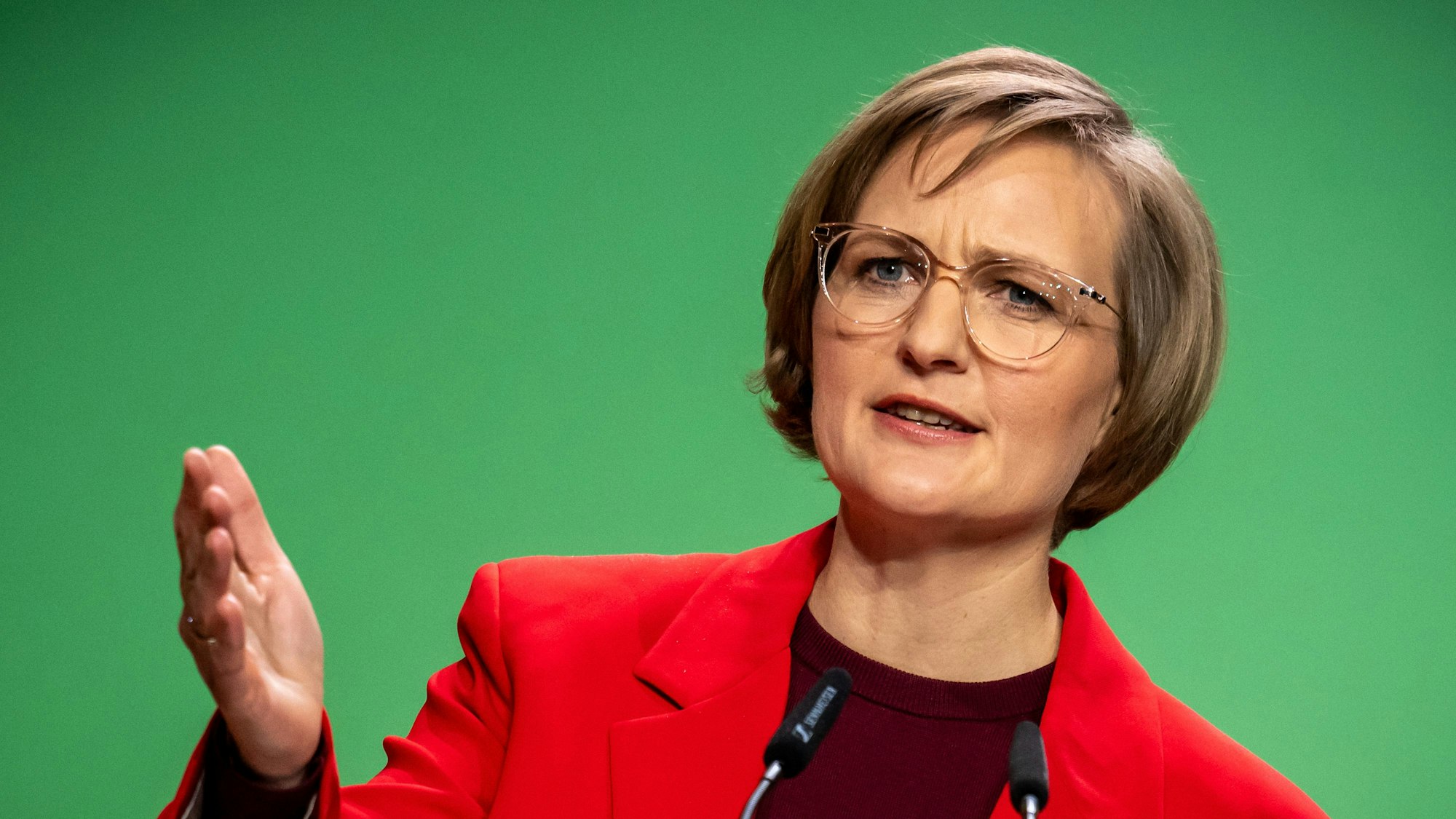 Franziska Brantner, Bundesvorsitzende von Bündnis90/Die Grünen, spricht beim Programmparteitag ihrer Partei zu den Delegierten.