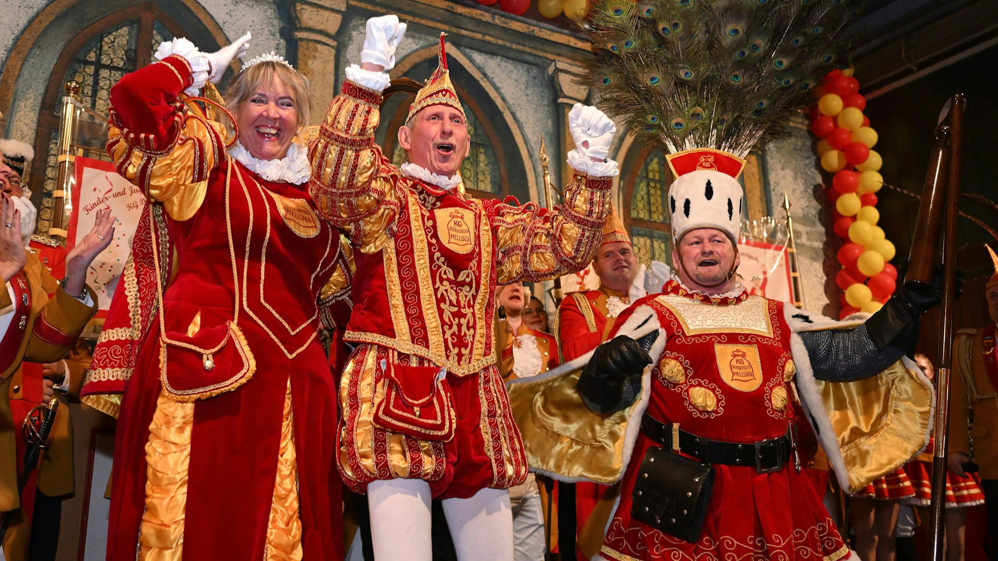 Das Foto zeigt das Dürscheider Dreigestirn