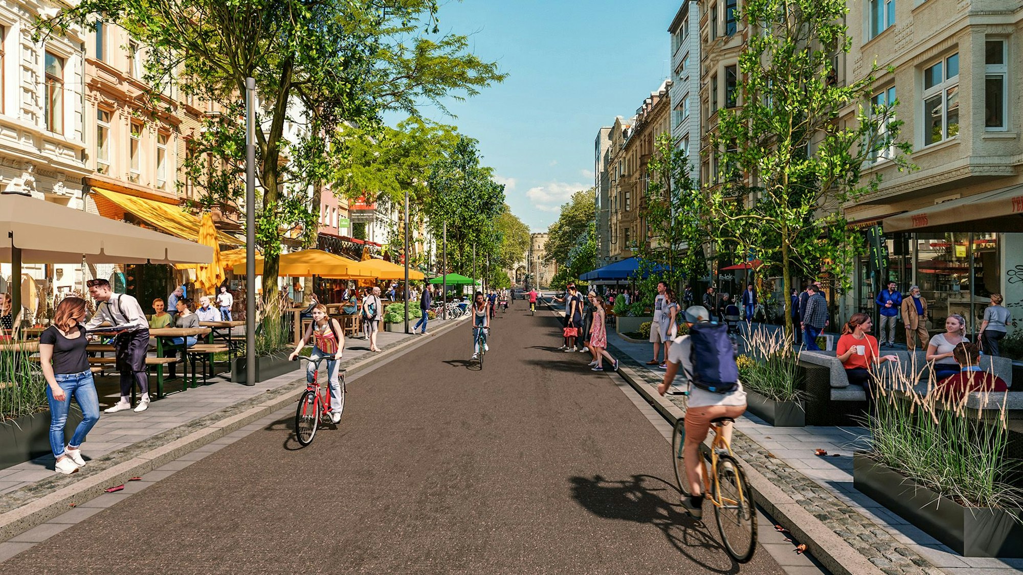 Visualisierungen des gemeinsamen Plans von CDU, SPD und FDP für die Ost-West-Achse, veröffentlicht am 6.12.2024