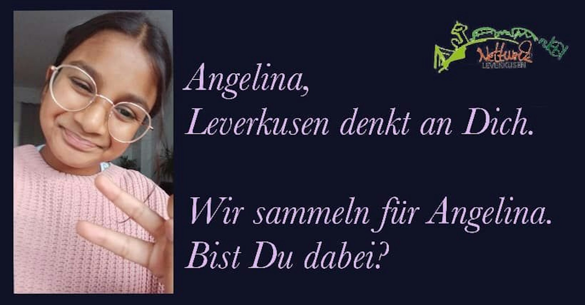 Spendenaufruf im Nettwerk Leverkusen.