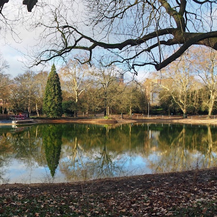 Bald ist der Weiher in den Volksarten wieder ganz gefüllt. Im August sollen alle Arbeiten abgeschlossen ein.