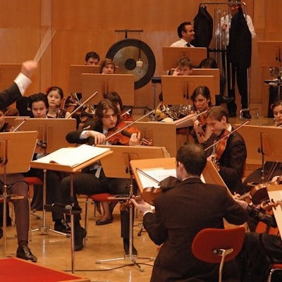 Die Junge Philharmonie mit ihrem Leiter Volker Hartung.