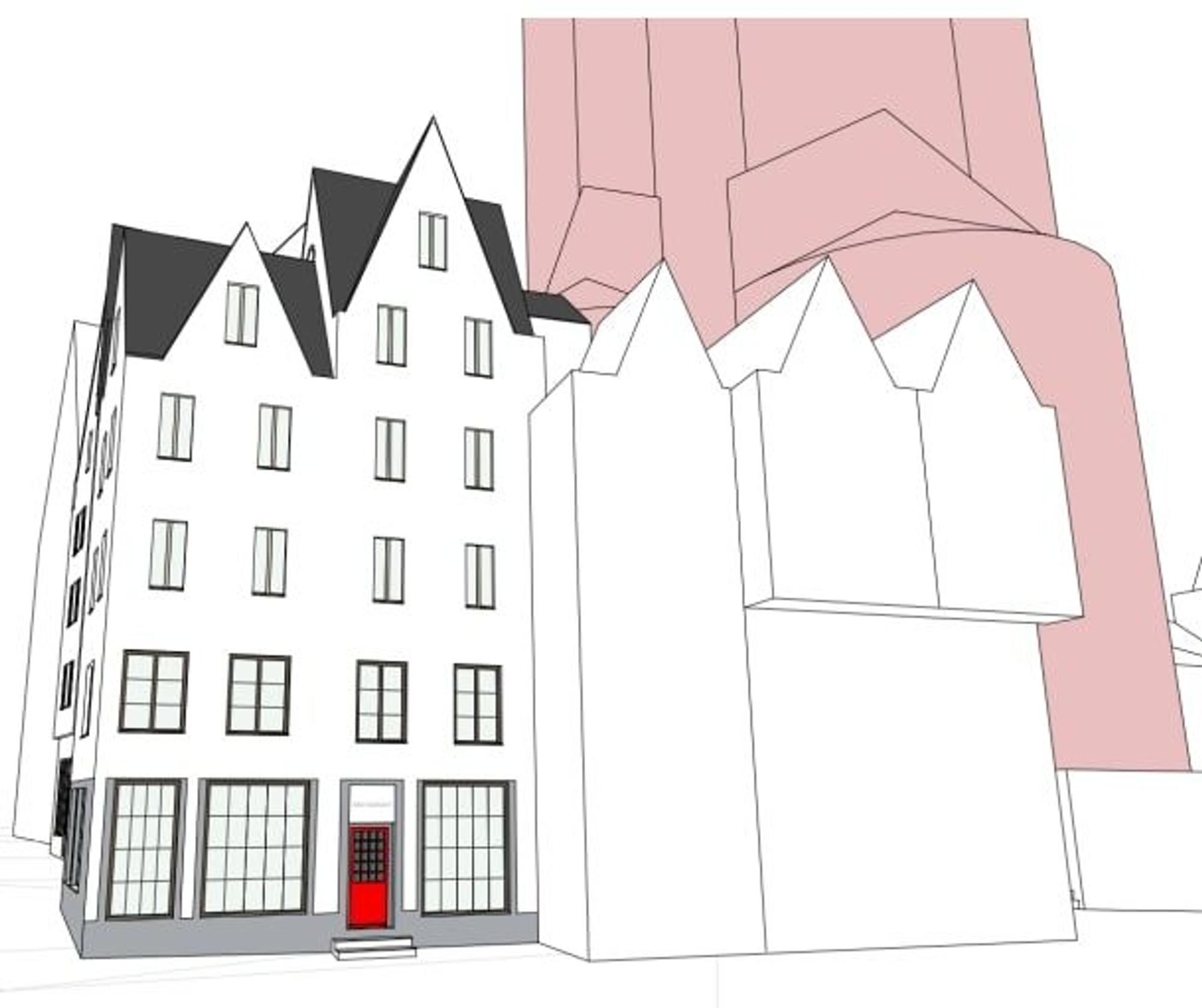 Schmalere Fenster und keine Maueranker mehr, so zeigt es die Zeichnung.