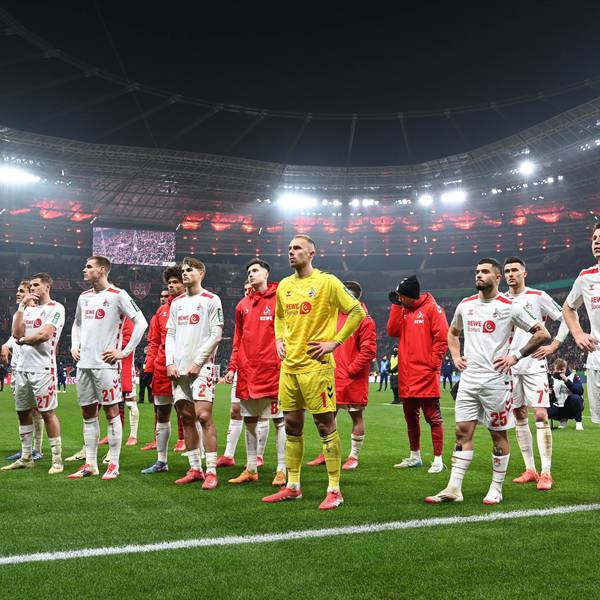 Spieler 1. FC Koeln enttaeuscht waehrend des Spiels im Viertelfinale des DFB-Pokal zwischen Bayer 04 Leverkusen und 1. FC Köln in der BayArena am 06. February 2025 in Leverkusen, Deutschland. Foto von Ralf Treese/DeFodi Images Spieler 1. FC Koeln look dejected during the DFB-Cup - quarterfinals match between Bayer 04 Leverkusen and 1. FC Koeln at BayArena on February 6, 2025 in Leverkusen, Germany. Photo by Ralf Treese/DeFodi Images DFB / DFL REGULATIONS PROHIBIT ANY USE OF PHOTOGRAPHS AS IMAGE SEQUENCES AND/OR QUASI-VIDEO. Photo by Ralf Treese/DeFodi Images Defodi-521_LEVKOE20250205_074 *** Player 1 FC Koeln look dejected during the DFB Cup quarterfinals match between Bayer 04 Leverkusen and 1 FC Koeln at BayArena on February 06, 2025 in Leverkusen, Germany Photo by Ralf Treese DeFodi Images Player 1 FC Koeln look dejected during the DFB Cup quarterfinals match between Bayer 04 Leverkusen and 1 FC Koeln at BayArena on February 6, 2025 in Leverkusen, Germany Photo by Ralf Treese DeFodi Images DFB DFL REGULATIONS PROHIBIT ANY USE OF PHOTOGRAPHS AS IMAGE SEQUENCES AND OR QUASI VIDEO Photo by Ralf Treese DeFodi Images Defodi 521 LEVKOE20250205 074 Defodi-521 DFB / DFL REGULATIONS PROHIBIT ANY USE OF PHOTOGRAPHS AS IMAGE SEQUENCES AND/OR QUASI-VIDEO.