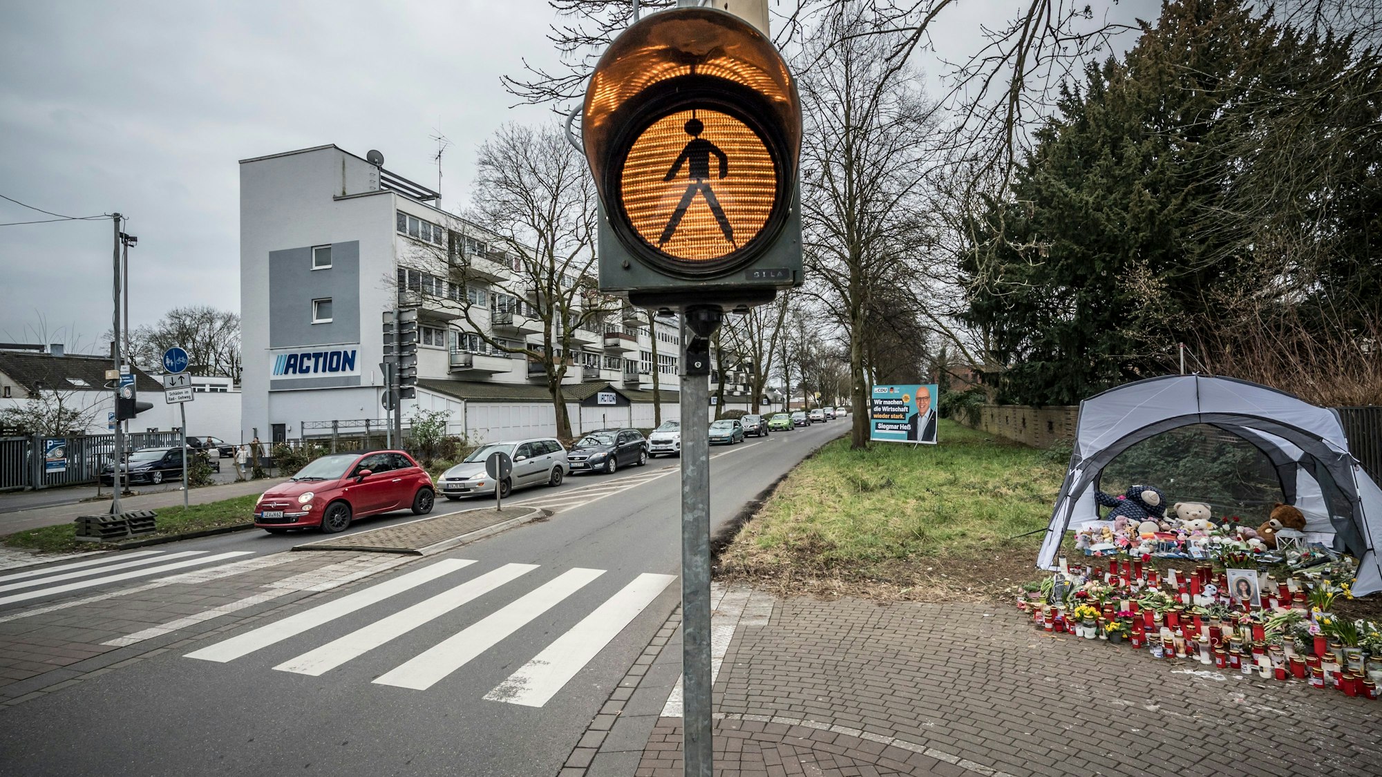 Der Unfall geschah auf dem Zebrastreifen an der Ausfahrt vom Kreisel Berliner Platz auf die Bonner Straße. Foto: Ralf Krieger