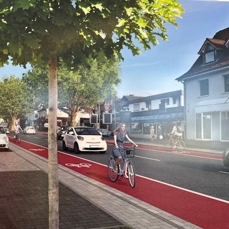 Die Altenberger-Dom-Straße nach dem Umbau, in einer Skizze der Stadt