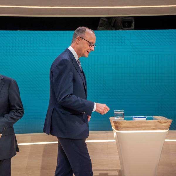 Olaf Scholz und Friedrich Merz bei ihrem TV-Duell.