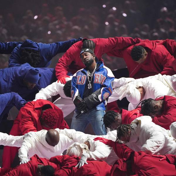 US rapper Kendrick Lamar performs during Super Bowl LIX Chiefs vs Eagles Apple Music Halftime Show at Caesars Superdome in New Orleans, Louisiana, February 9, 2025. (Photo by TIMOTHY A. CLARY / AFP)
