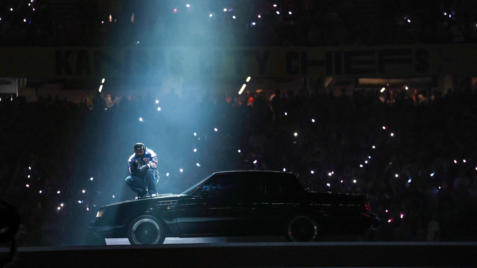 Kendrick Lamar bei seiner Performance in der Halbzeitpause des Super Bowl LIX im Feburar 2025