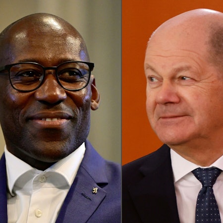 Berlins Kultursenator Joe Chialo und Bundeskanzler Olaf Scholz