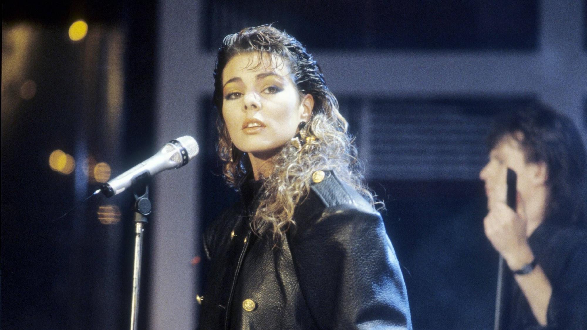 Sandra bei einem Auftritt in „Peter's Pop-Show“ im ZDF.