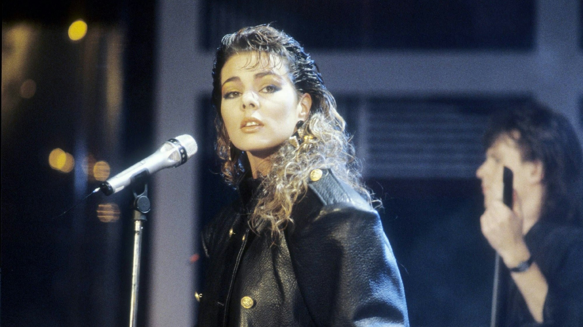 Sandra bei einem Auftritt in „Peter's Pop-Show“ im ZDF.