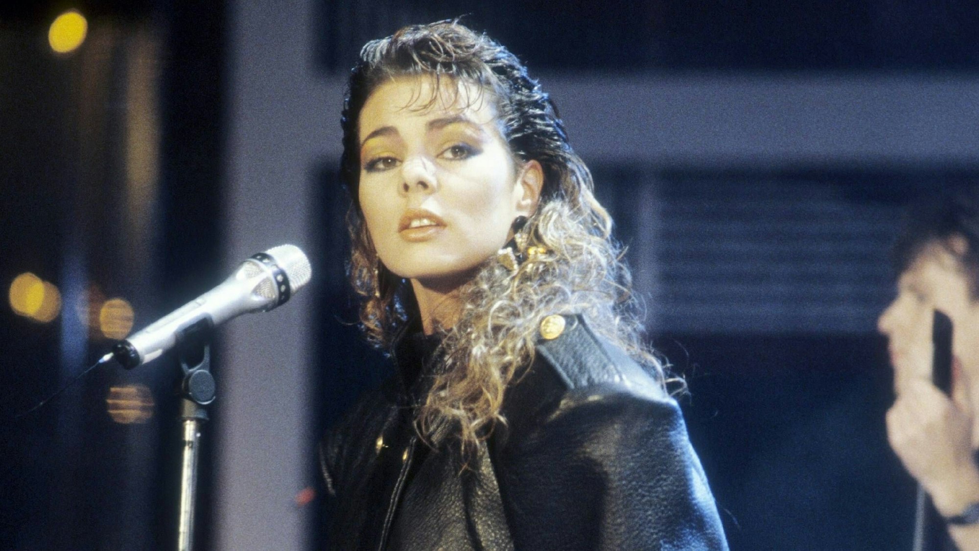 Sandra bei einem Auftritt in „Peter's Pop-Show“ im ZDF.