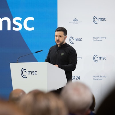 Wolodymyr Selenskyj, Präsident der Ukraine, spricht während der 61. Münchner Sicherheitskonferenz (MSC).