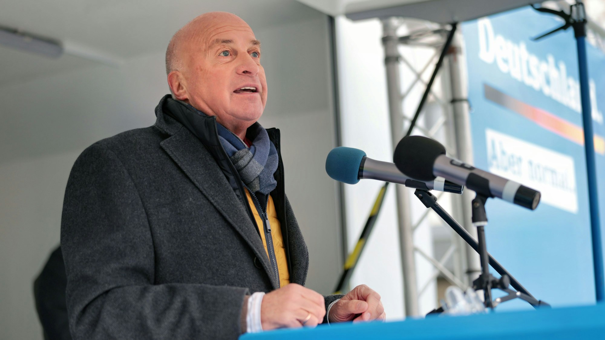 Rüdiger Lucassen bei einer Wahlkampfveranstaltung in Euskirchen.