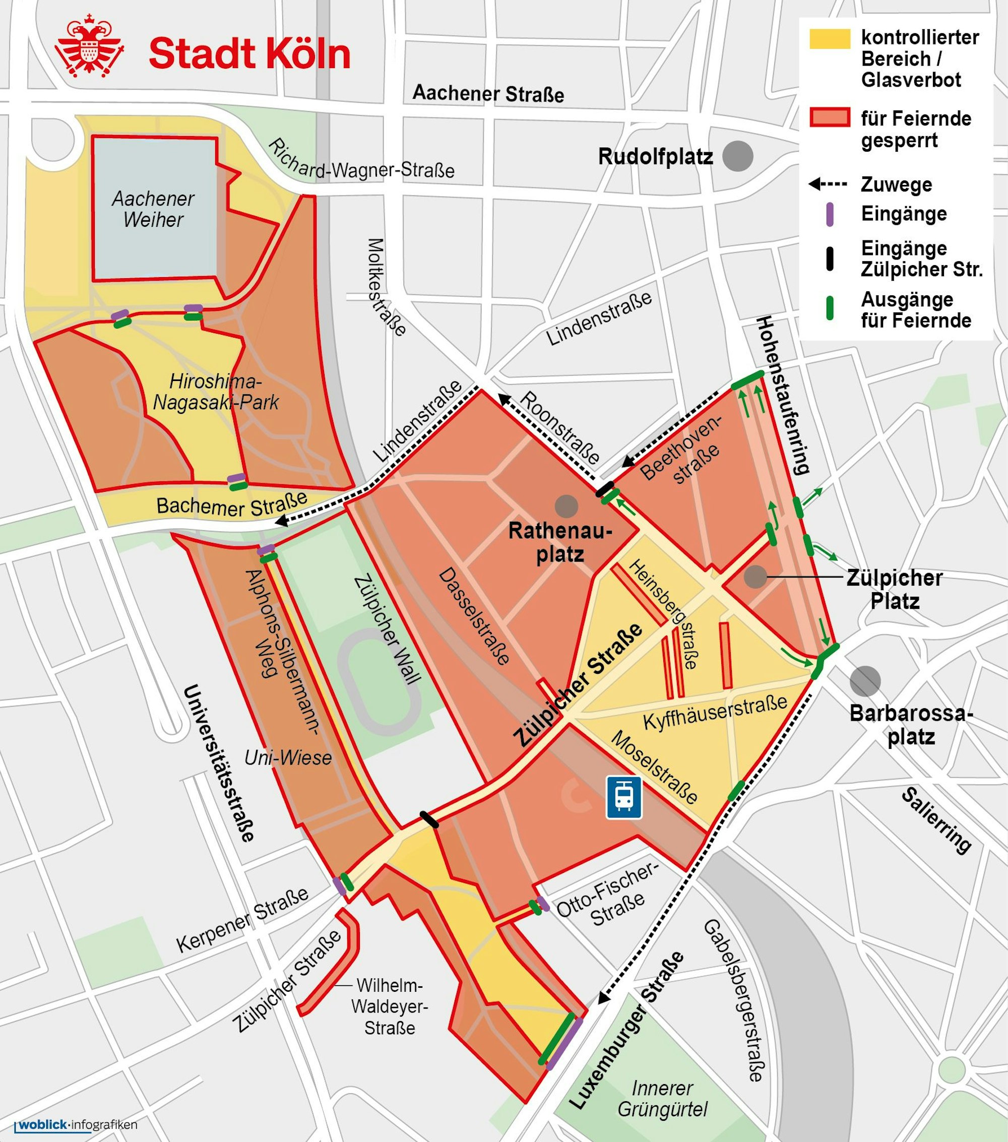 Das sind die Sperrbereiche beim Straßenkarneval 2025.