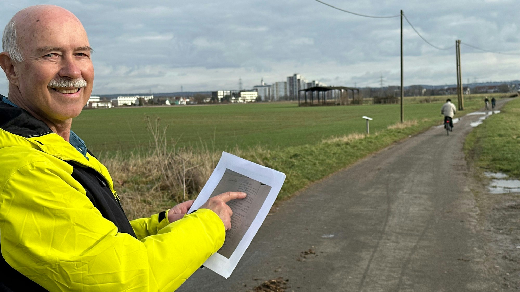 Hier sollte die Straßenbahnlinie von Meindorf aus nach Siegburg führen. Heute stehen auf der geplanten Trasse die Hochhäuser der Ankerstraße.
