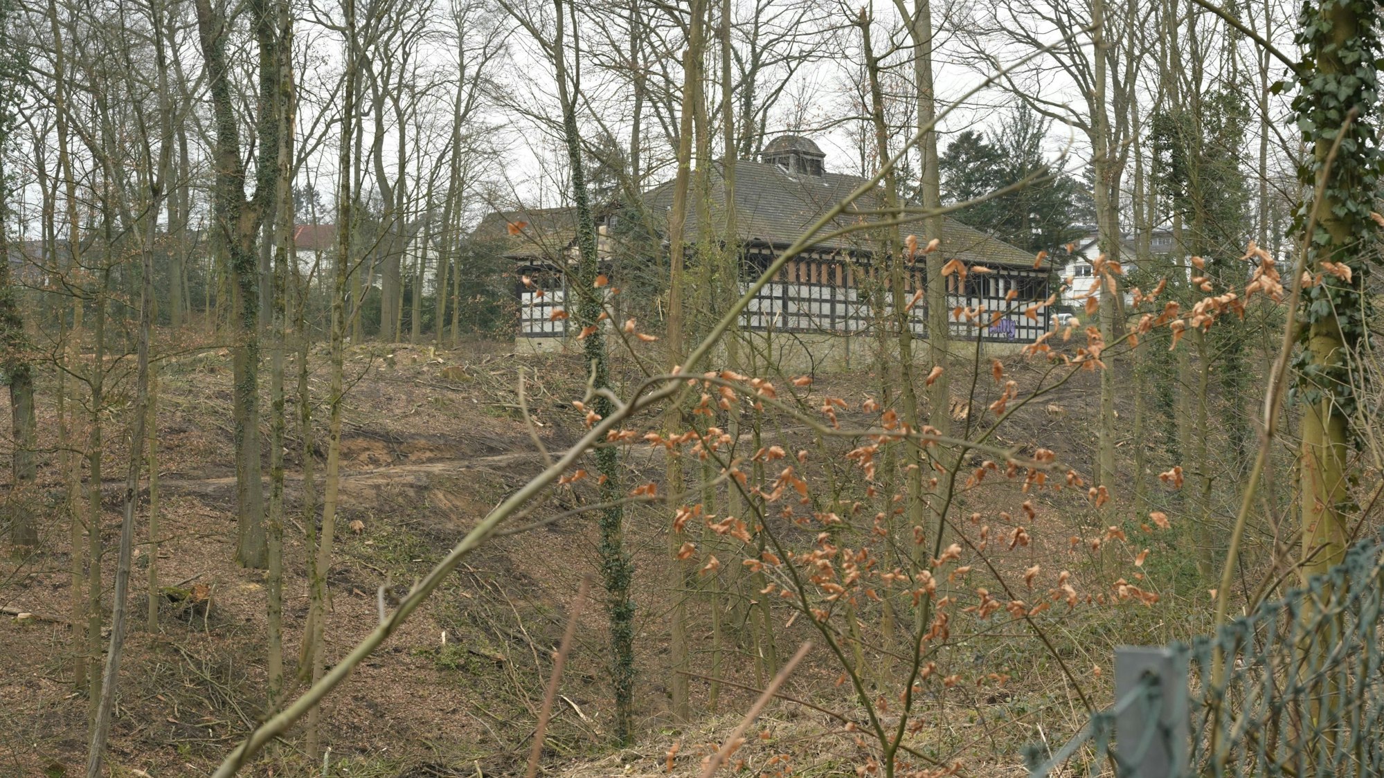 Von der Ommerbornstraße ist auch die Reithalle nun gut zu sehen.