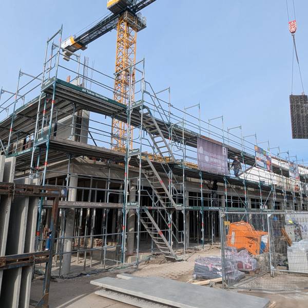Das Foto zeigt die Baustelle an der Friedrich-Ebert-Realschule.
