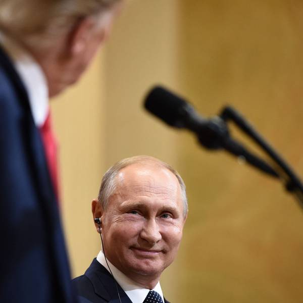 US President Donald Trump and Russia's President Vladimir Putin attend a joint press conference after a meeting at the Presidential Palace in Helsinki, on July 16, 2018.