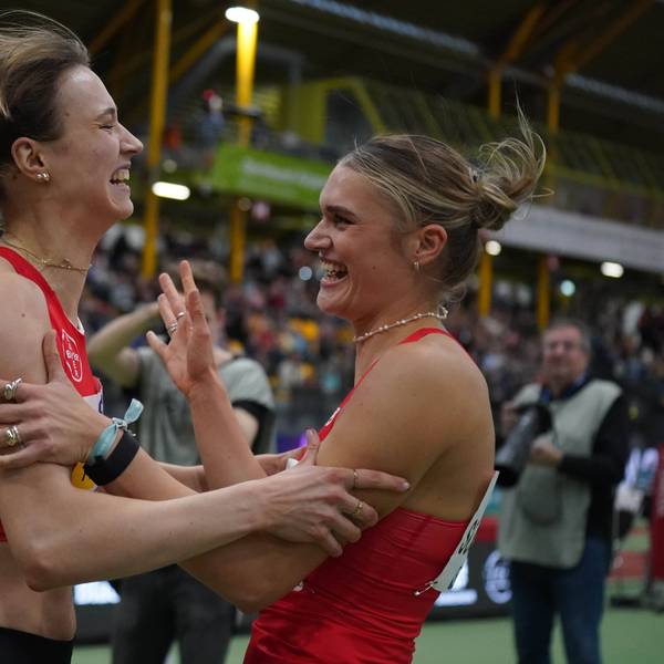 , Leichtathletik, Deutsche Leichtathletik-Hallenmeisterschaften 2025, Hallen DM 2025 , 21-23.02.2025 Helmut -Körnig-Halle Dortmund 60m Hürden Frauen , Marlene Meier, Franziska Schuster beide TSV bayer 04 Leverkusen *** , Athletics, German Athletics Indoor Championships 2025, Indoor Championships 2025 , 21 23 02 2025 Helmut Körnig Halle Dortmund 60m Hurdles Women , Marlene Meier, Franziska Schuster both TSV bayer 04 Leverkusen