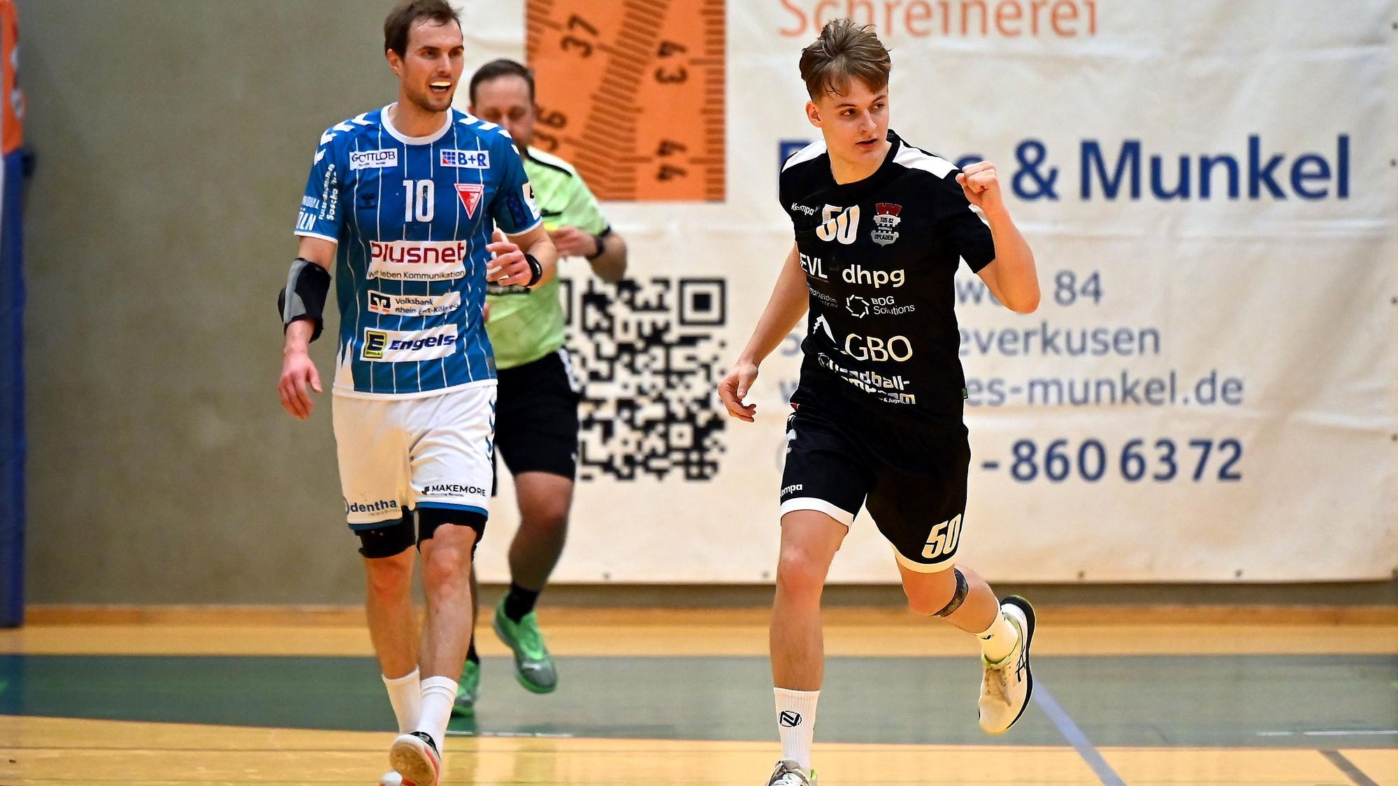 07.02.2025, Handball-TuS Opladen-Longericher SC Köln
rechts: Luis Pauli (Opladen)
Foto: Uli Herhaus