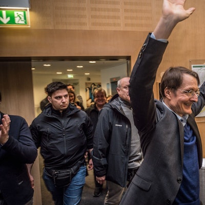 Bundestagswahl 2025 Karl Lauterbach und Siegmar Heß Foto: Ralf Krieger