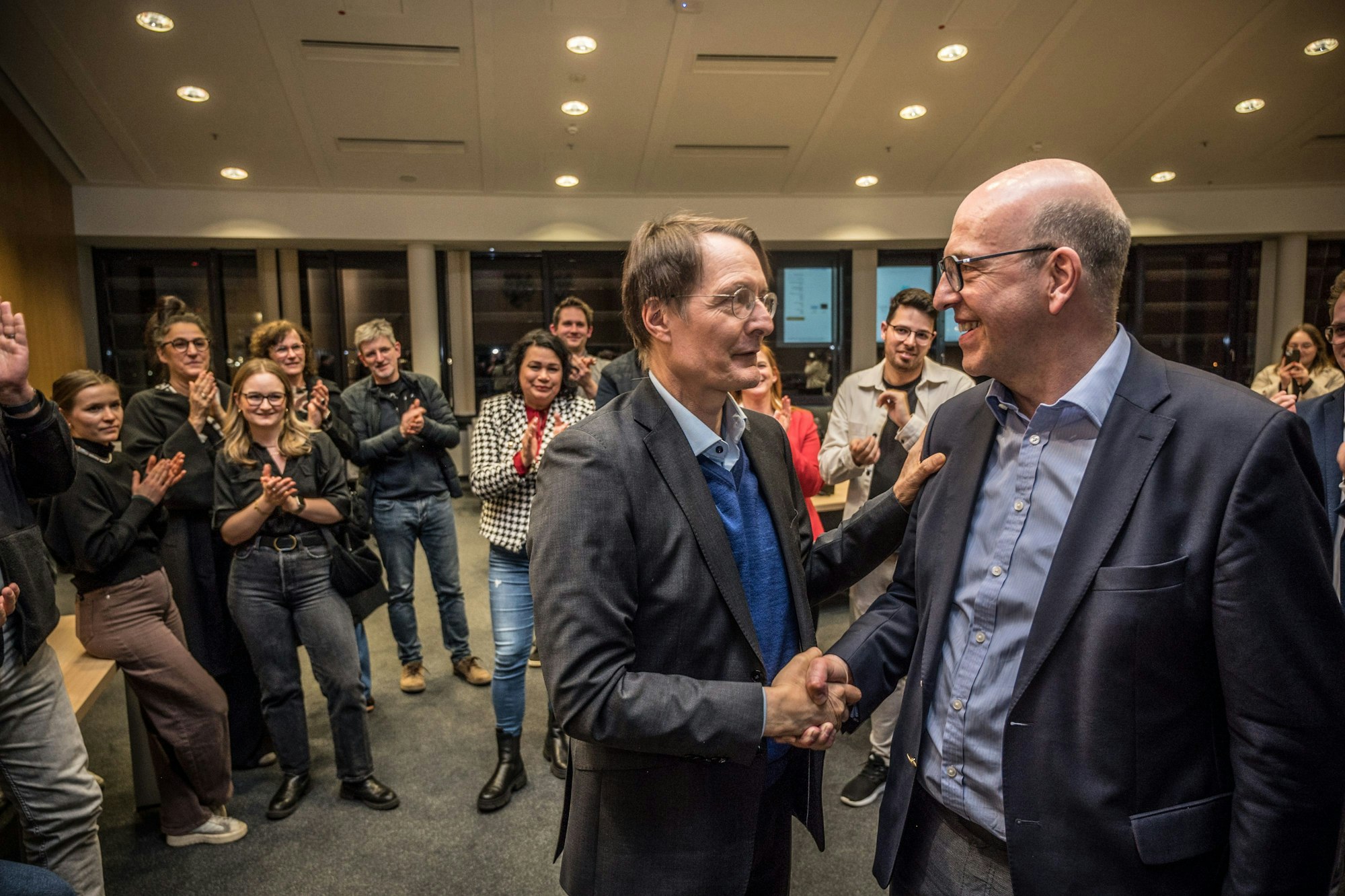 Bundestagswahl 2025 Karl Lauterbach und Siegmar Heß Foto: Ralf Krieger