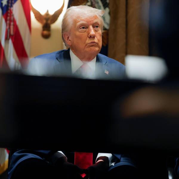 26.02.2025, USA, Washington: Präsident Donald Trump leitet seine erste Kabinettssitzung nach seiner Wiederwahl im Weißen Haus. Foto: Pool/AP/dpa +++ dpa-Bildfunk +++