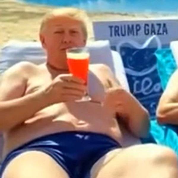 Ein Screenshot aus einem von Donald Trump veröffentlichten KI-Video zum Gazastreifen zeigt den US-Präsidenten zusammen mit Benjamin Netanjahu am Strand.